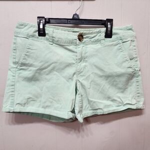 American Eagle Shorts Size 8‎ Mint Green Women's Midi Stretch Casual C233